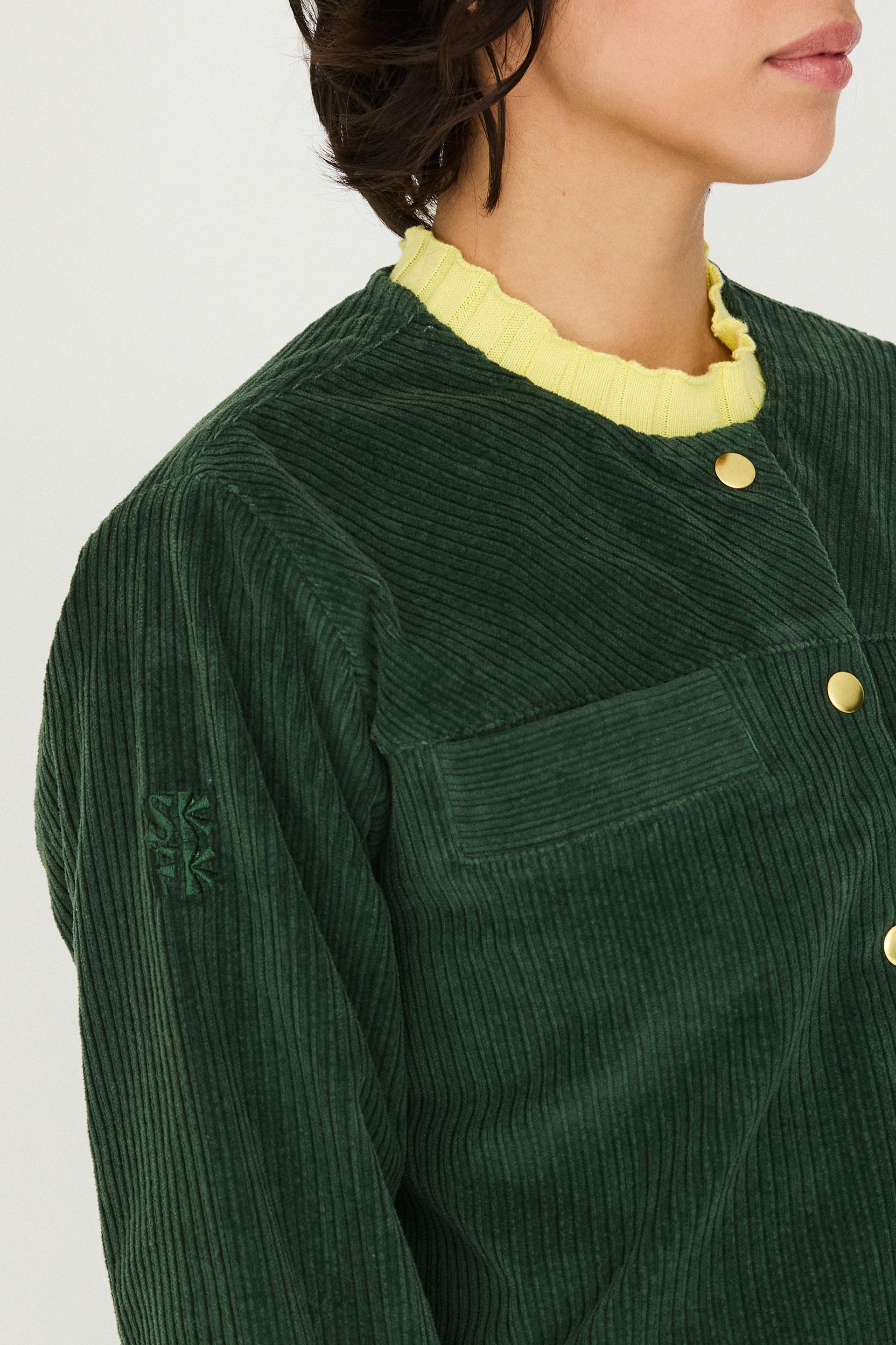 SKFK Naiare Jacket Dark Green Damen Cropped Jacke Bio Baumwolle grün